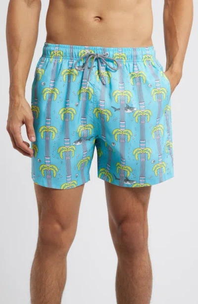 Boardies Atlantis Mid Length Swim Trunks In Blue