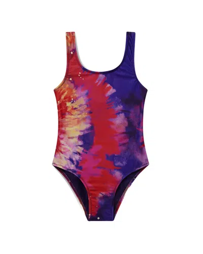Boardies ¨ Bright Tie Dye Classic Swimsuit In Blue