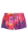 BOARDIES BRIGHT TIE DYE SHORTIE SWIM TRUNKS