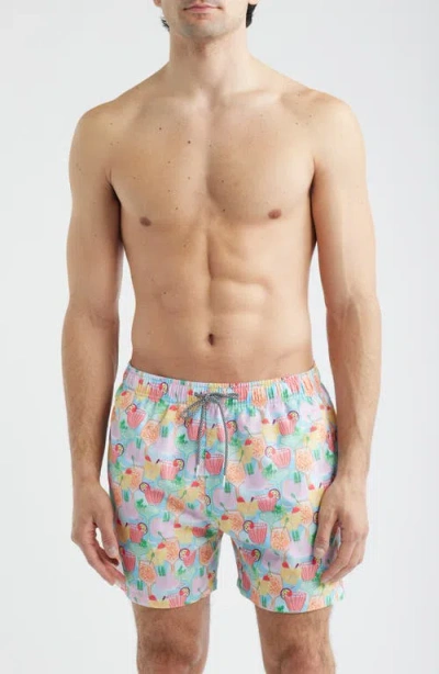 Boardies Club Tropicana Print Swim Trunks In Multi