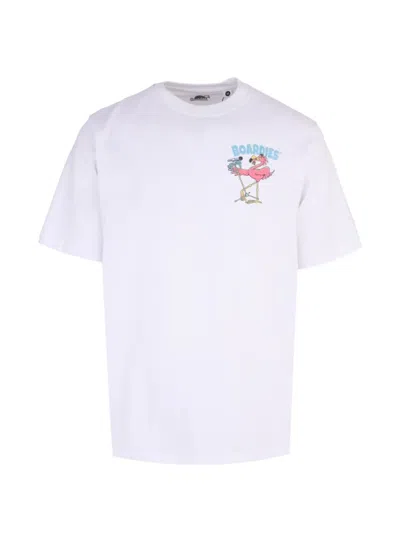 Boardies Flam-ringo Graphic-print T-shirt In White