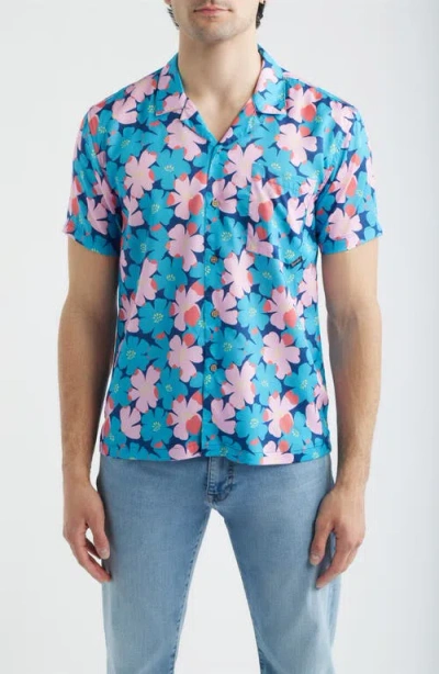 Boardies Floral Camp Shirt In Blue