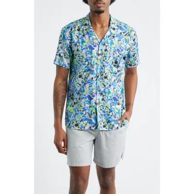 Boardies Floral Print Camp Shirt In Blue