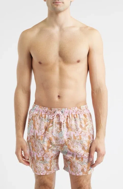 Boardies Floral Swim Trunks In Pink