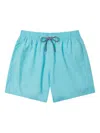 Boardies Bacalar Blue Solid Mid Length Swim Trunks In Blue