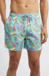 Boardies Grill Master Mid Length Swim Trunks In Blue