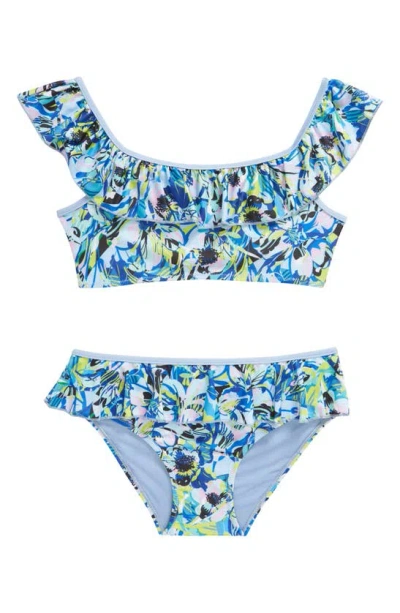 Boardies Kids' Amelia Ruffle Two-piece Swimsuit In Blue