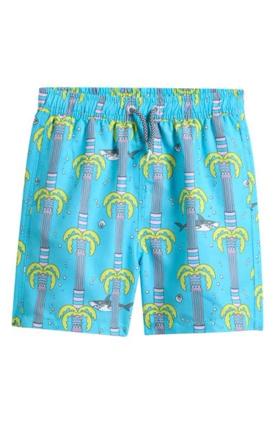 Boardies Kids' Atlantis Print Swim Trunks In Blue