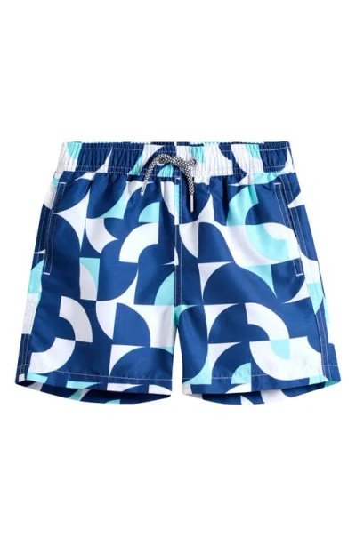 Boardies Kids' Baus Abstract Print Swim Trunks In Blue