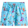 Boardies Kids' Beach Print Swim Trunks In Blue