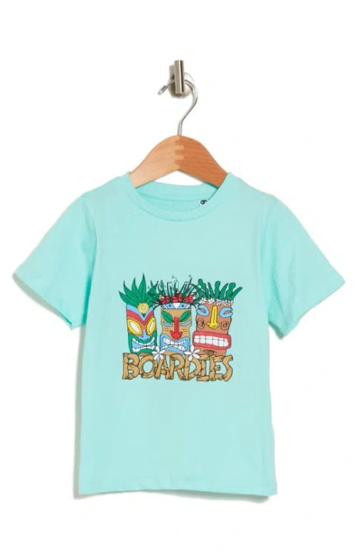 Boardies Kids'  Tiki Mask Cotton Graphic T-shirt In Green
