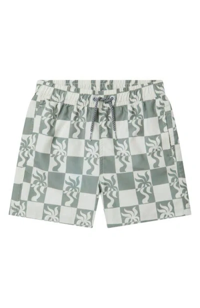 Boardies Kids' Clara Palm Swim Trunks In Gray