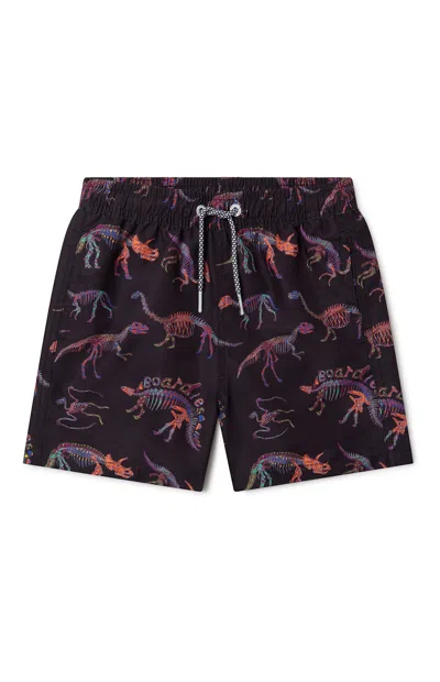 Boardies Kids Dino Bones 5.5" Swim Trunks In Black