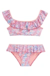 BOARDIES KIDS' DITZY RUFFLE TWO-PIECE SWIMSUIT