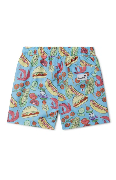 Boardies Kids Grill Master 5.5" Swim Trunks In Blue