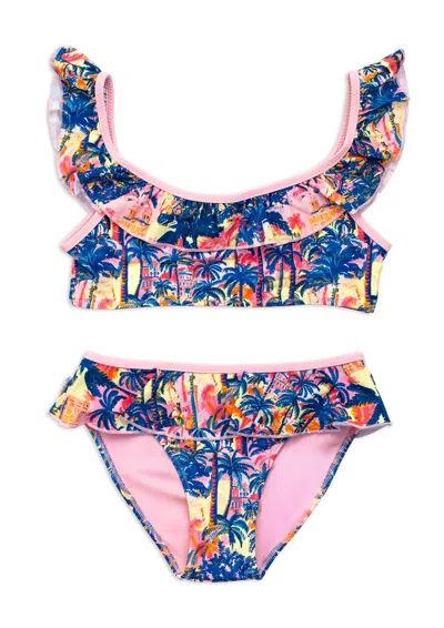 Boardies Kids Havana Ruffles Bikini Set In Animal Print