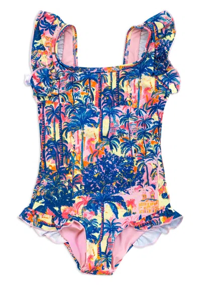 Boardies Kids Havana Ruffles One Piece Swimsuit In Blue