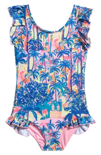Boardies Kids' Havana Ruffles One-piece Swimsuit In Multi