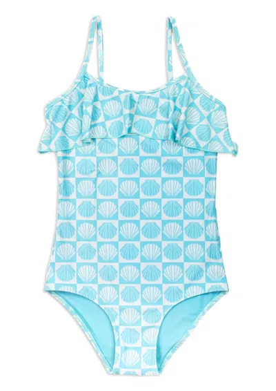 Boardies Kids Ilfracombe One Piece Swimsuit In Aqua In Blue