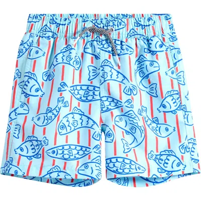Boardies Kids' Little Fishy Swim Trunks In Blue