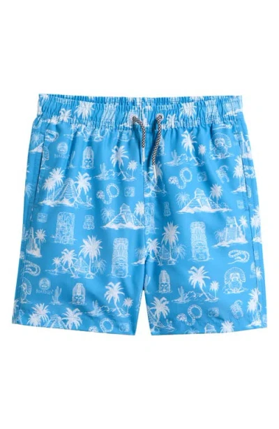 Boardies Kids' Maya Print Swim Trunks In Blue