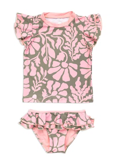 Boardies Kids Melo Rash Guard Set In Pink