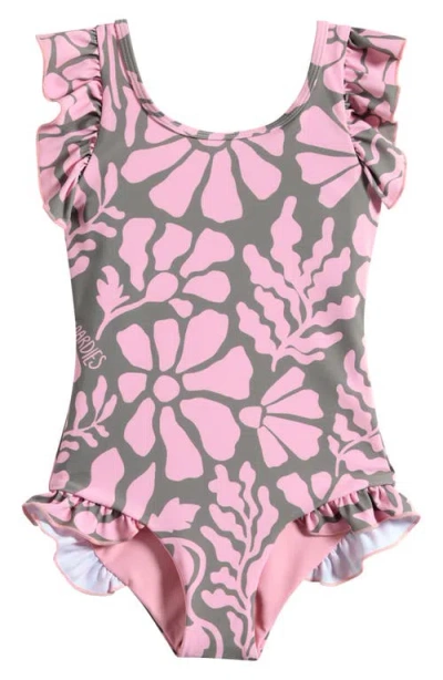 Boardies Kids' Melo Ruffle One-piece Swimsuit In Multi