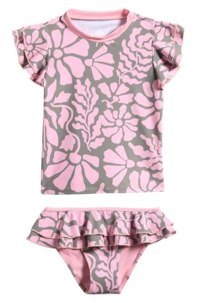 Boardies Kids' Melo Two-piece Rashguard Swimsuit In Multi