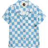 Boardies Mojo Check-print Woven Shirt 3-10 Years In Blue/cream