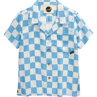 Boardies Kids' Mojo Check-print Woven Shirt 3-10 Years In Blue/cream