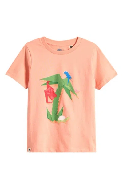 Boardies Kids' Origami Cotton Graphic T-shirt In Orange