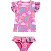 Boardies Kids' Palm Springs Ruffle Two-piece Swimsuit In Pink