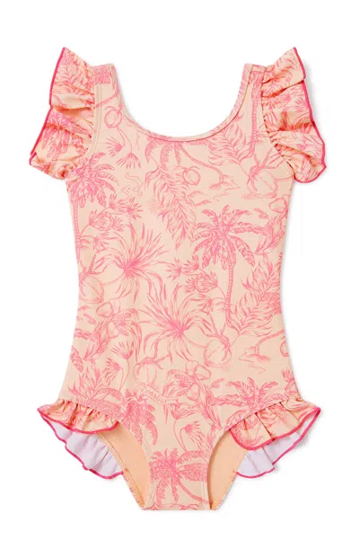 Boardies Kids Peach Please One Piece Swimsuit In Pink