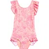 Boardies Kids' Peach Please Ruffle One-piece Swimsuit In Peach