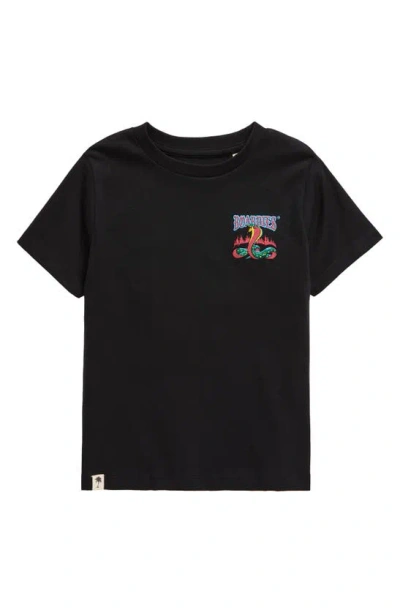 Boardies Kids' Serpents Kiss Organic Cotton-jersey T-shirt 3-13 Years In Black