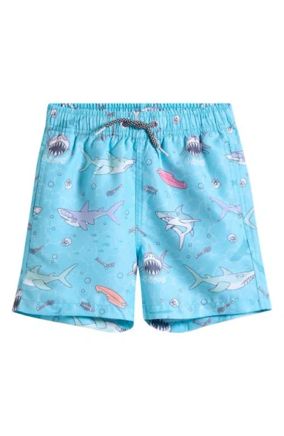 Boardies Kids' Sharky Waters Swim Trunks In Blue