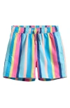 Boardies Kids' Stripe Swim Trunks In Blue Multi