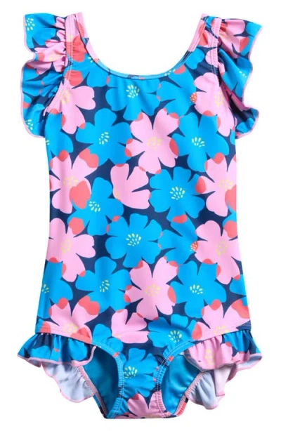 Boardies Kids' Sully Floral Ruffle One-piece Swimsuit In Multi