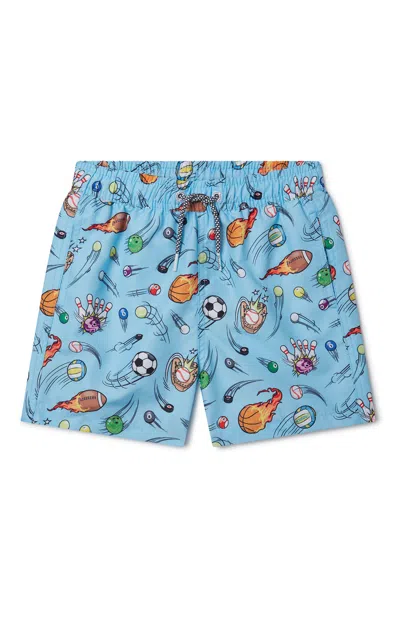 Boardies Kids Zoom Balls 5.5" Swim Trunks In Blue