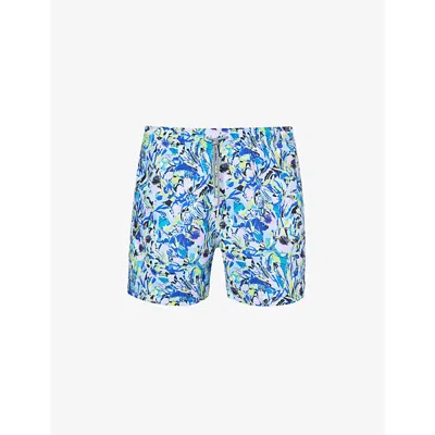 Boardies Mens Blue Multi Amelia Graphic-print Recycled-polyester Swim Shorts