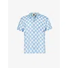 BOARDIES BOARDIES MEN'S BLUE MULTI CHECKED-PRINT RELAXED-FIT WOVEN SHIRT
