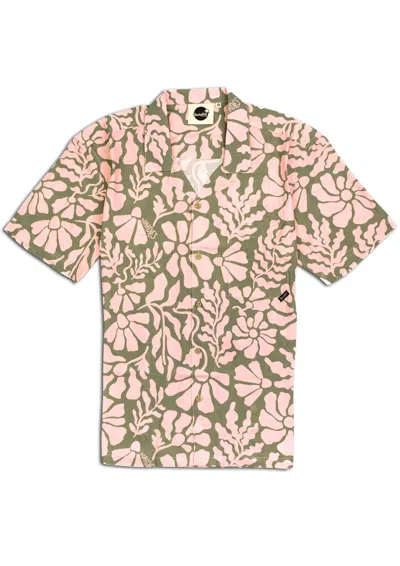 Boardies Men's Floral Melo Camp Shirt In Pink