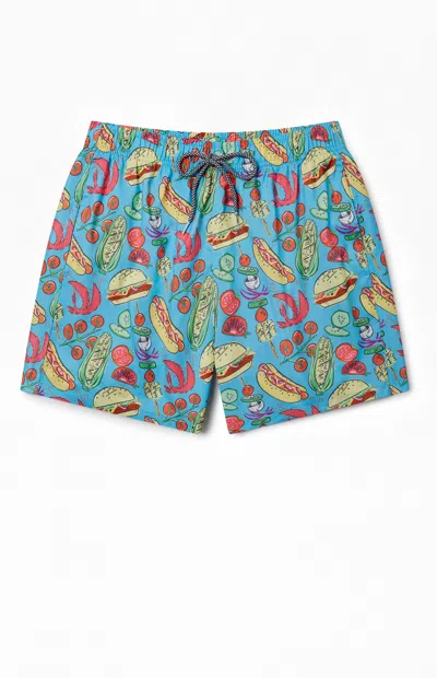 Boardies Men's Grill Master 4.5" Swim Trunks In Blue