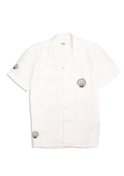 Boardies Men's Ilfracombe Embroidery Camp Shirt In White