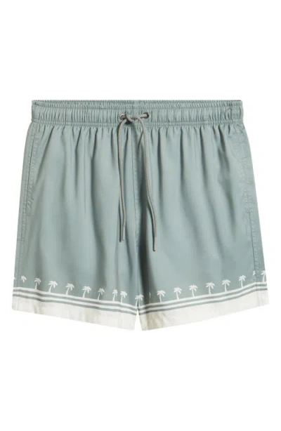 Boardies Palm Tree Print Swim Trunks In Green