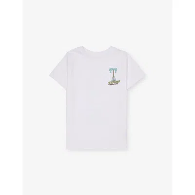 Boardies Kids' Paradise City Crewneck Cotton-jersey T-shirt 3-13 Years Whit In White