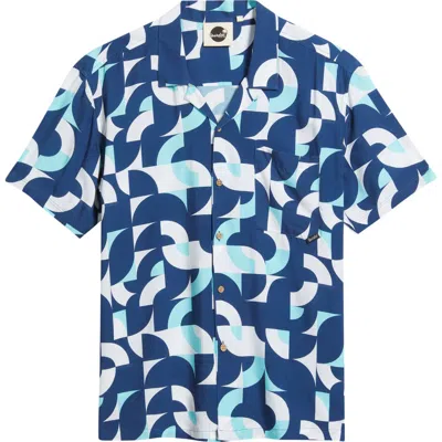 Boardies Print Camp Shirt In Blue