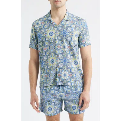 Boardies Print Camp Shirt In Blue