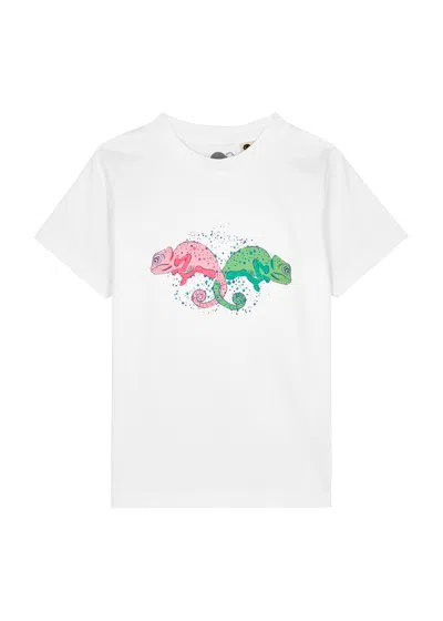 Boardies Reptilia Printed Cotton T-shirt In White