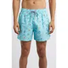 Boardies Sea Folk Mid Length Swim Trunks In Blue